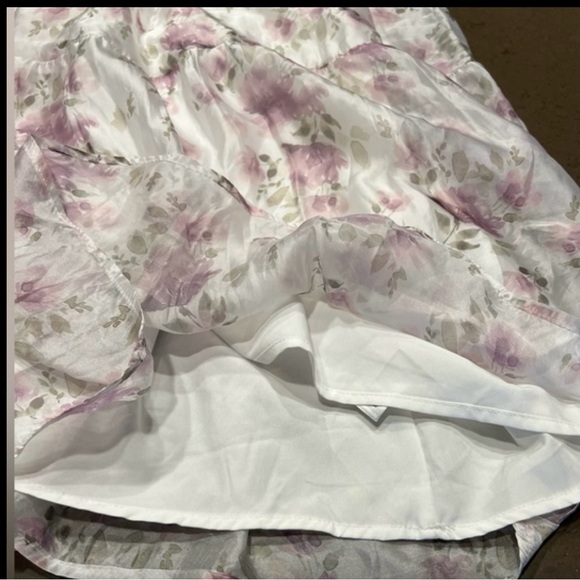 Lulu’s Radiant Afternoon Ivory Floral Cutout Tiered Midi Dress Sz: XL - Picture 7 of 9